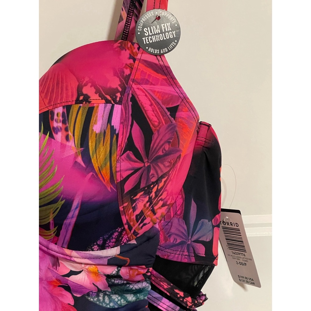 Torrid Underwire Tropical Floral One-Piece Swimsuit NWT SZ 1 and 2 - Picture 6 of 15